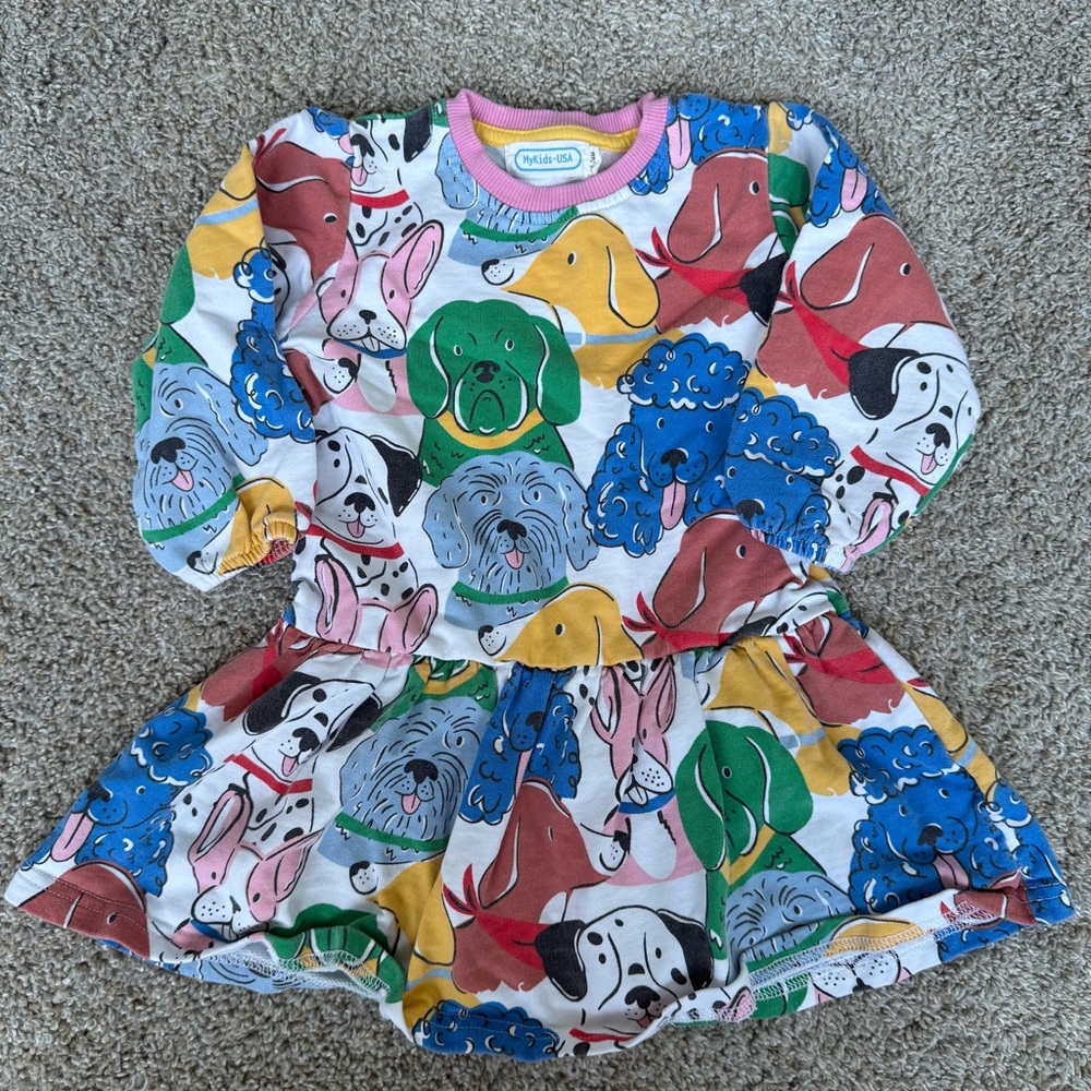 Boutique Colorful Dog Print Dress